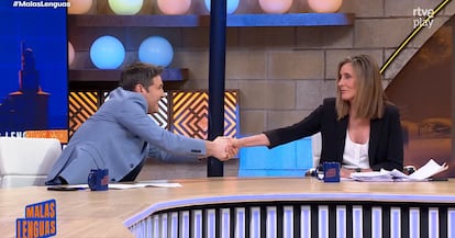 Marta Gómez Montero regresa a 'Malas lenguas' tras el plantón: apretón de manos con Cintora y disculpas de RTVE
